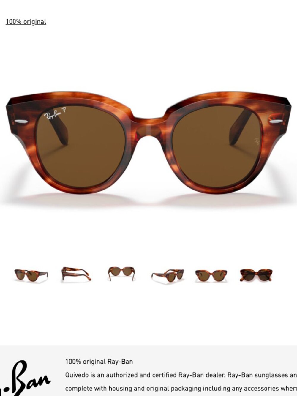 Havana Brown Ray-Ban Roundabout Polarized Sunglasses - Oversized Eyewear Glasses